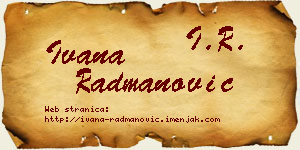 Ivana Radmanović vizit kartica